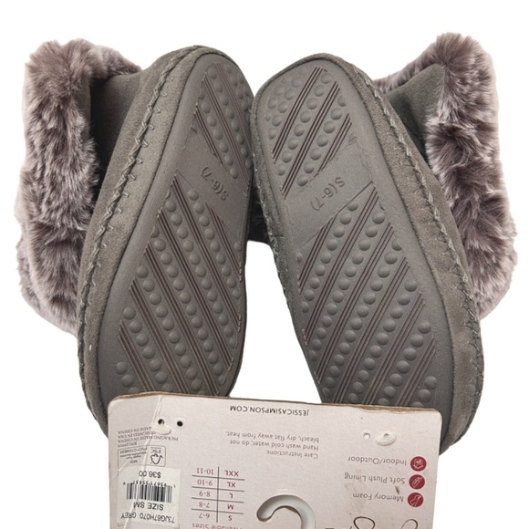 Jessica Simpson Slipper Boot Shoes Plush Faux Fur Lining Vegan Suede Memory Foam - Picture 7 of 11